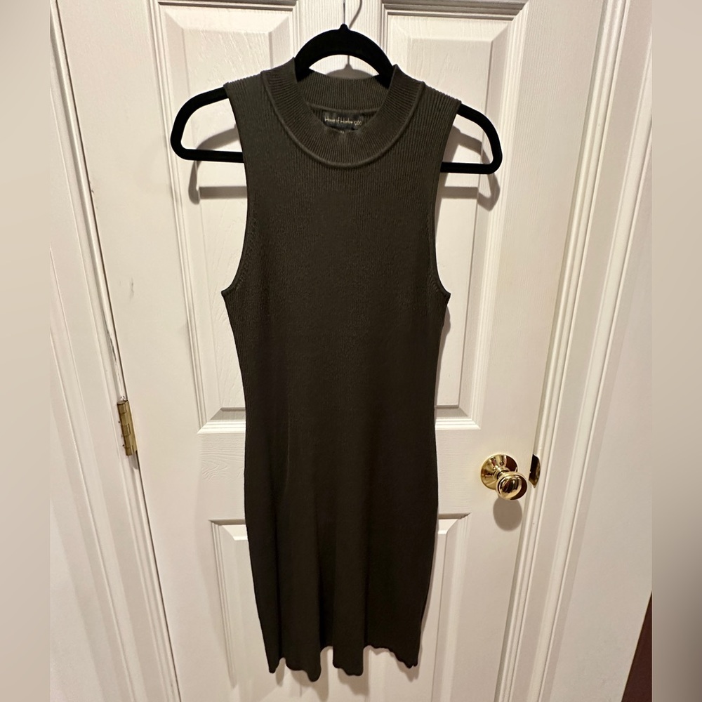 Olive Green Sweater Midi Dress
